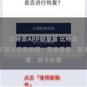 比特派APP轻量版 比特派钱包下载与安装教程:简单易懂,新手必看