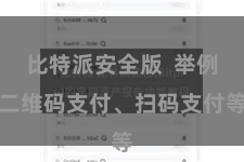 比特派安全版  举例二维码支付、扫码支付等