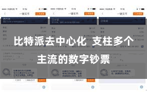 比特派去中心化  支柱多个主流的数字钞票